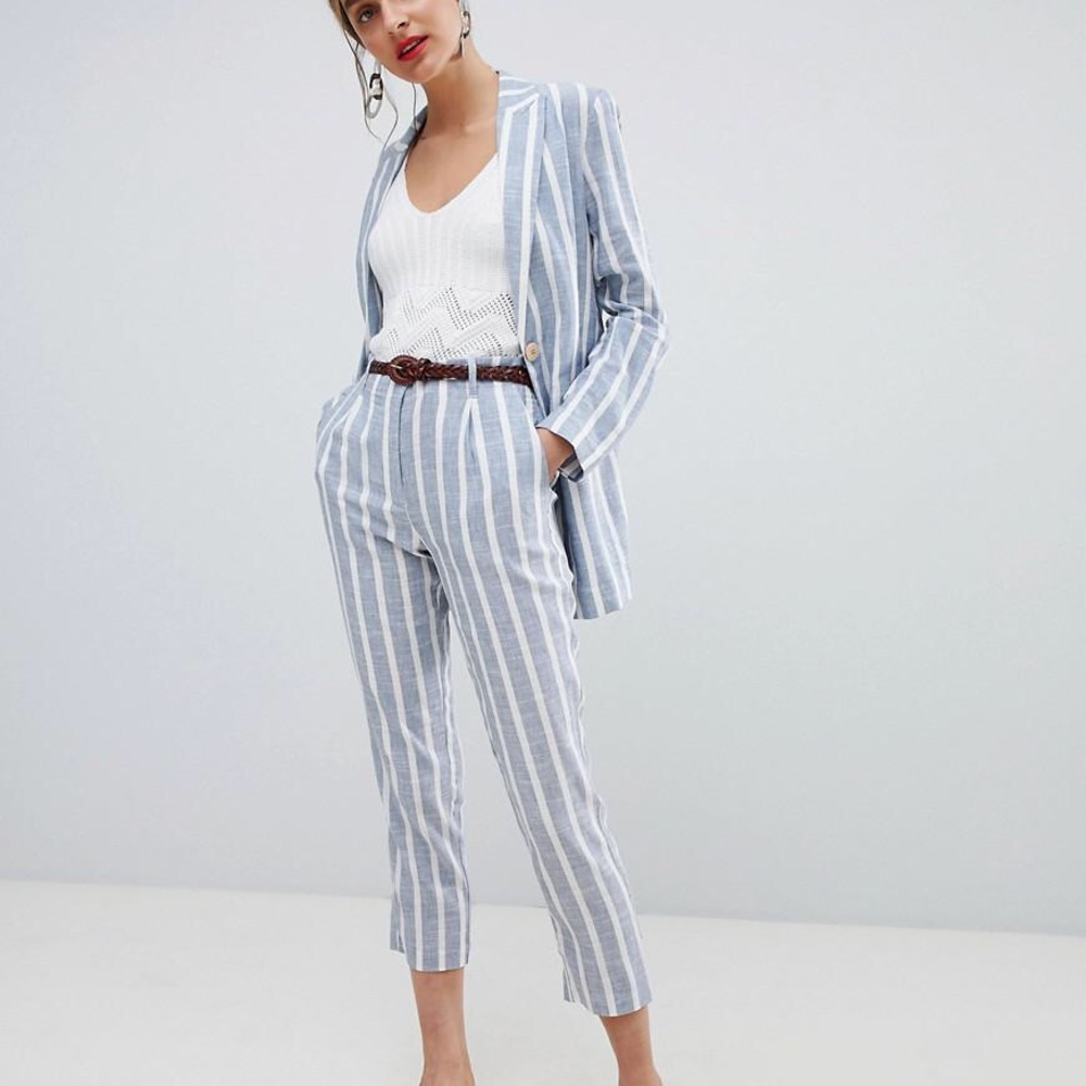 Mango striped pants in blue